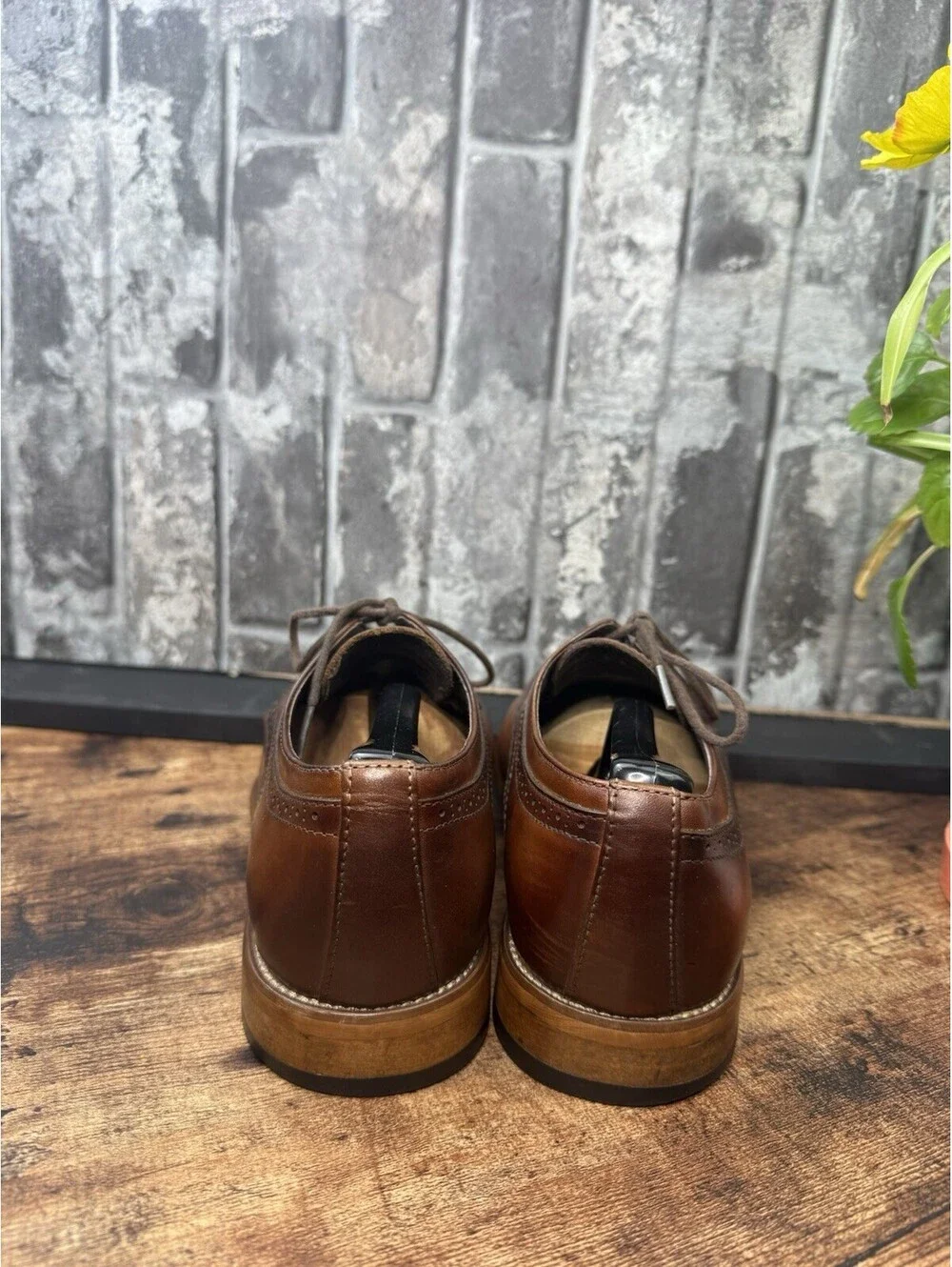 Stacy Adams Men's Brown Leather Lace-Up Oxford Dress Shoes Comfort US 10 M